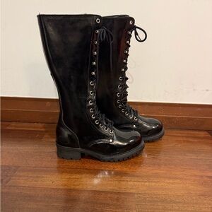 Vintage 90’s Skechers Patent Leather Logger Boots - Y2K Goth